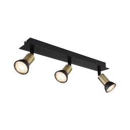 Spot DREW 3xGU10/35W/230V negru/alamă Globo 57998-3B