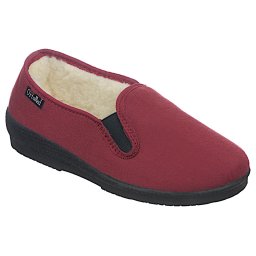 Pantofi de casa, imblaniti, pentru femei, OrtoMed 8069-T70 bordo