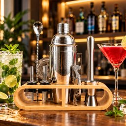 Set Barman cu 11 accesorii 750ml Argintiu