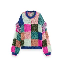 SCOTCH & SODA Pulover Multicolour Hand Knitted 174797 SC6972 pink and green