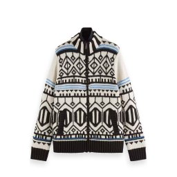 SCOTCH & SODA Geacă Chunky Zip-Thru With Inner 174607 SC6780 offwhite black nordic