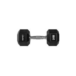 Gantera hexagonala, Otel/Cauciuc, 14kg, Negru