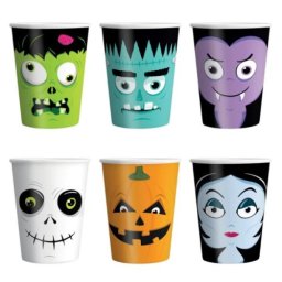 Set 6 pahare carton Halloween 220 ml