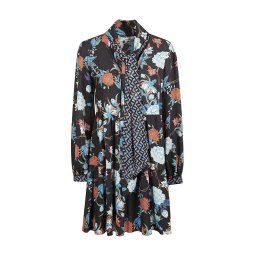 DIANE VON FURSTENBERG Rochie Romi DVFDL3Q007FBZSB oct fl black/ zig zag sea blue