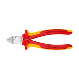 Cleste sfic KNIPEX VDE 160 mm cu functie de dezizolare, cromat, izolat 1000 V, cu manere multicomponent, fabricat in Germania 14 26 160