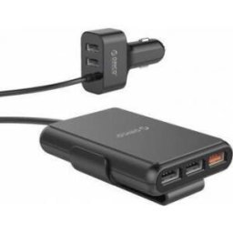 UCP-5P 52W Car Charger with Extension Cord Black