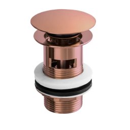 Ventil lavoar cu preaplin, actionare manuala push up, filet G 1 1/4", finisaj rose gold