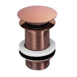 Ventil lavoar fara preaplin, actionare manuala push up,Filet G 1 1/4", finisaj gold rose