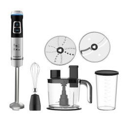 MR850A,Putere 850 W, Turatie reglabila, Functie Pulse, Lama dubla inox, Tel inox, Vas 1,5 L, Pahar 0,8 l, Negru/ Inox