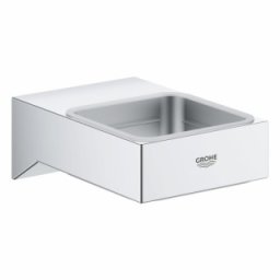 Suport pahar/sapuniera/dozator sapun lichid Grohe Selection Cube, crom lucios