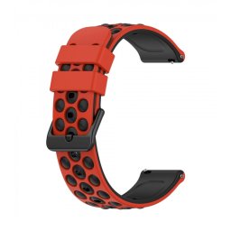 Curea silicon bicolora, telescop rapid rosie cu negru 22mm- 430622