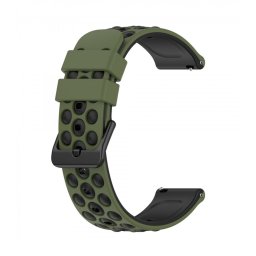 Curea silicon bicolora, telescop rapid verde cu negru 20mm- 432720