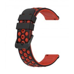 Curea silicon bicolora, telescop rapid negru cu roșu 22mm- 435322