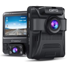 Camera auto DVR Dubla Crosstour CR750, GPS, Full HD, Bord si Interior, Unghi 170 grade, Night Vision, WDR, G-Sensor, Mod parcare, Filmare in bucla