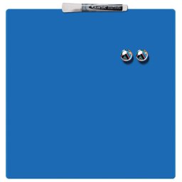 Tabla NOBO patrata, plastic, 36x36 cm, magnetica, include marker si magneti, albastru