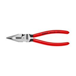 Cleste combinat cu varf KNIPEX 185 mm, cap ingust pentru prindere si taiere in spatii greu accesibile, fabricat in Germania 08 21 185