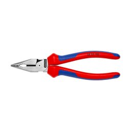 Cleste combinat cu varf KNIPEX 185 mm, manere multicomponent, pentru prindere si taiere in spatii greu accesibile, fabricat in Germania 08 22 185