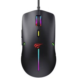 Mouse de gaming Havit MS1031, USB, 7200 DPI, 6 Butoane Programabile, Iluminare RGB, Cablu 1.6m