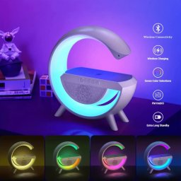 Life Assistant - Multifunction Radio FM, Lampa, Difuzor multifunctional, incarcator wireless, lumina rgb de control al aplicatiilor