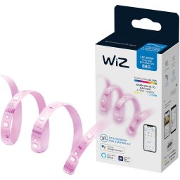 Extensie banda LED RGB inteligenta WiZ Connected Extension, 11W, 880 lm, lumina alba/colorata, compatibil Google Assistant/Alexa/Siri, 1 m