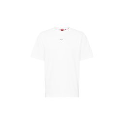 HUGO Tricou 'Dapolino' negru / alb murdar