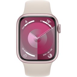 Ceas Smartwatch Apple Watch Series 9, GPS, 41mm Pink Aluminium Case, Starlight Sport Band - M/L