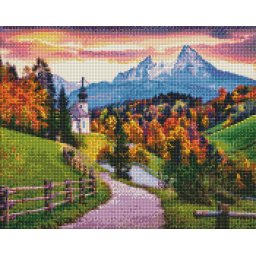 Set goblen cu diamante, cu sasiu, Tacerea toamnei, 40x50 cm