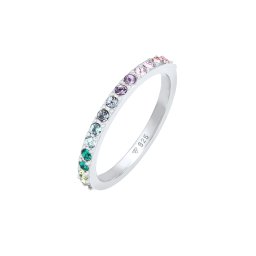 ELLI Inele 'Rainbow' verde smarald / mov deschis / roz deschis / argintiu