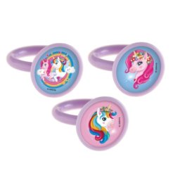 Set 5 inele unicorn mov 3 cm