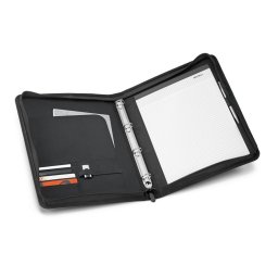 Mapa A4 cu buzunar frontal, 4 inele pentru coli A4, Everestus, NB, 600D, gri deschis