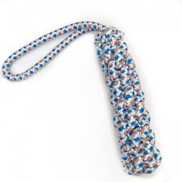 Jucarie pentru caini - Nod lung impletit cu maner sfoara 38cm