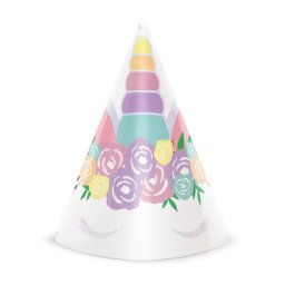 Set 6 coifuri unicorn holograma 16 cm
