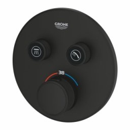 Baterie Grohe Grohtherm SmartControl 2 iesiri montaj incastrat, Phantom Black, negru mat