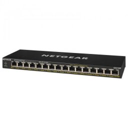 Switch Netgear GS316P-100EUS, 16 porturi, PoE, Negru