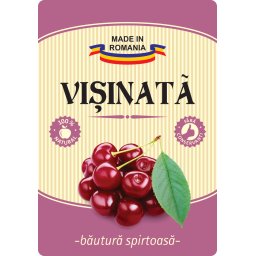 Etichete sticle personalizate, Visinata, 100x70 mm, Fabricat in Romania, 1000 buc rola