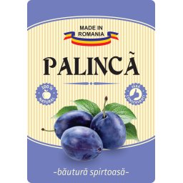 Etichete sticle personalizate, Palinca, 100x70 mm, Fabricat in Romania, 1000 buc rola