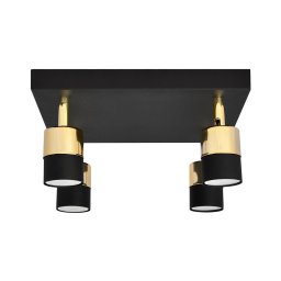 Spot LED TUBSSON 4xGU10/4,8W/230V negru/auriu