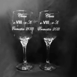 Set 2 pahare de vin personalizate prin gravura, Clasa a VIII-a - KLTM211012