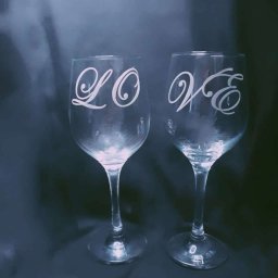 Set 2 pahare de vin personalizate prin gravura, LOVE - KLTM211010