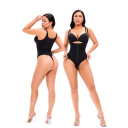 Body modelator cu fermoar, Invisible, tanga, Black