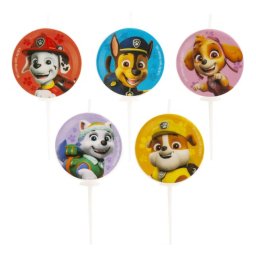 Set 5 lumanari tort Paw Patrol Patrula Catelusilor 3 cm