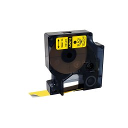 Etichete compatibile DYMO LabelManager 12 mm negru pe galben pentru identificare profesionala si contrast ridicat S0720580