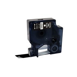 Etichete compatibile DYMO LabelManager 12 mm alb pe negru pentru identificare profesionala si contrast ridicat S0720610