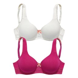NUANCE Sutien roz eozină / alb
