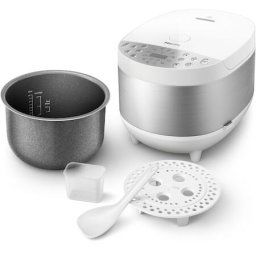 Aparat de gatit cu abur HD4713/40, 2000 W, capacitate 5 l, 60 programe presetate, control temperatura, sistem de incalzire 3D, mentinere la cald, aplicatie cu retete NutriU, Alb