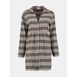 Haily's Beige Plaid Shirt Dress Hailys
