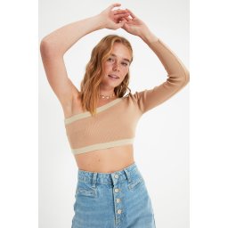 Trendyol Nurca Crop One Umăr Tricotaje Bluza