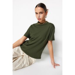Tricou damă Trendyol Collar Printed