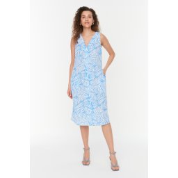 Rochie cămașă cu model Trendyol Blue