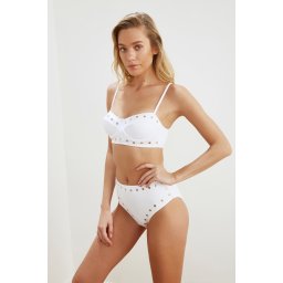Trendyol Black Trok Stone Bikini Bottom